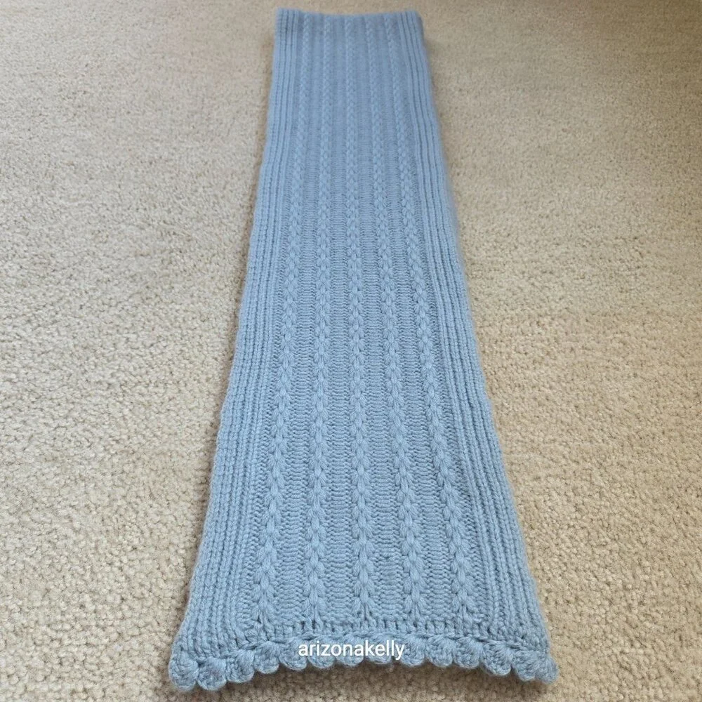 NWOT Cashmere Scarf Extra Long Elliot Mann Blue - Picture 6 of 13
